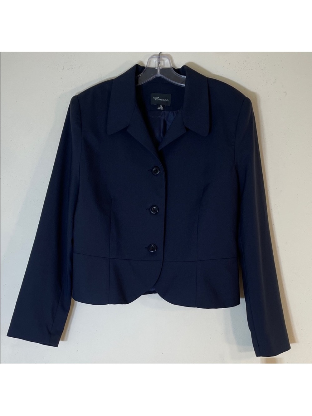 Biacci Pure Wool Three-Button Blazer USA MADE.  14. NWT.
